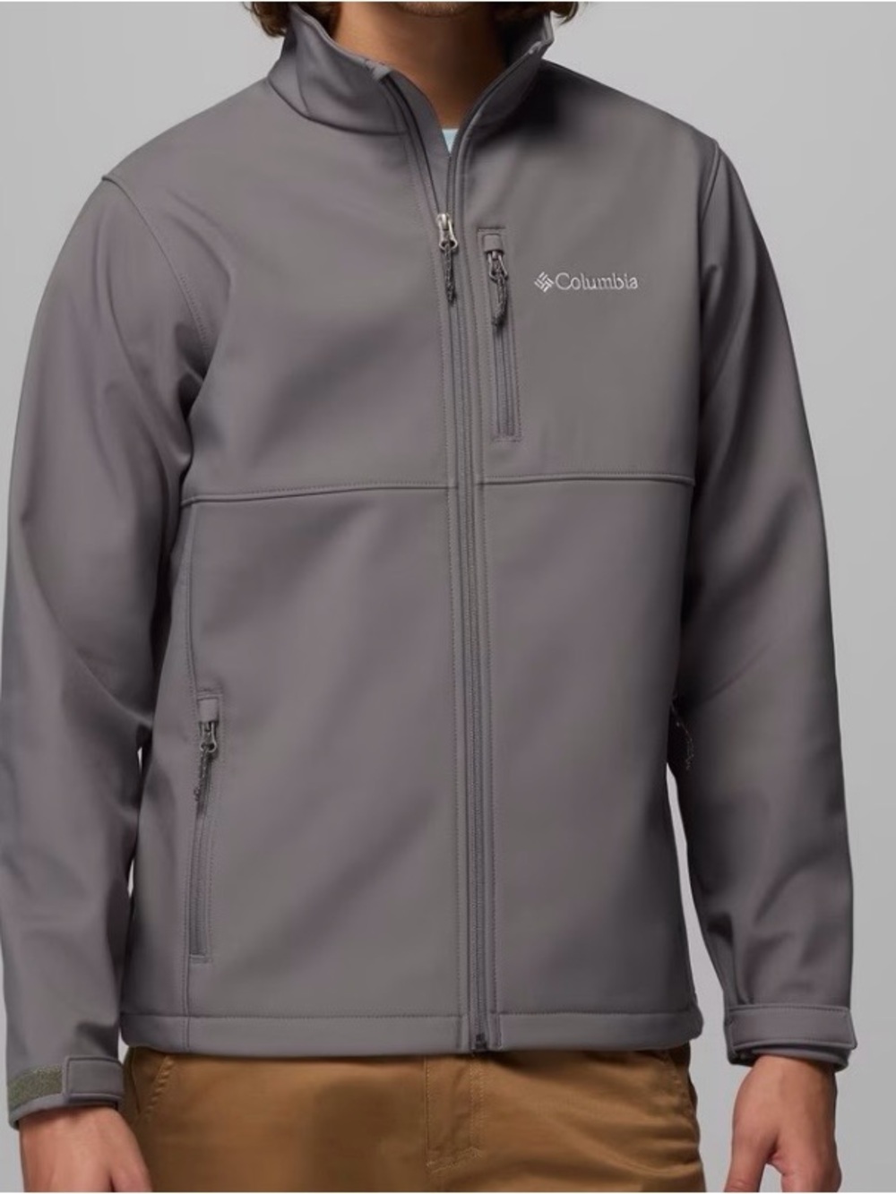 Columbia Men's S Ascender Grey Softshell Jacket Water Resistant